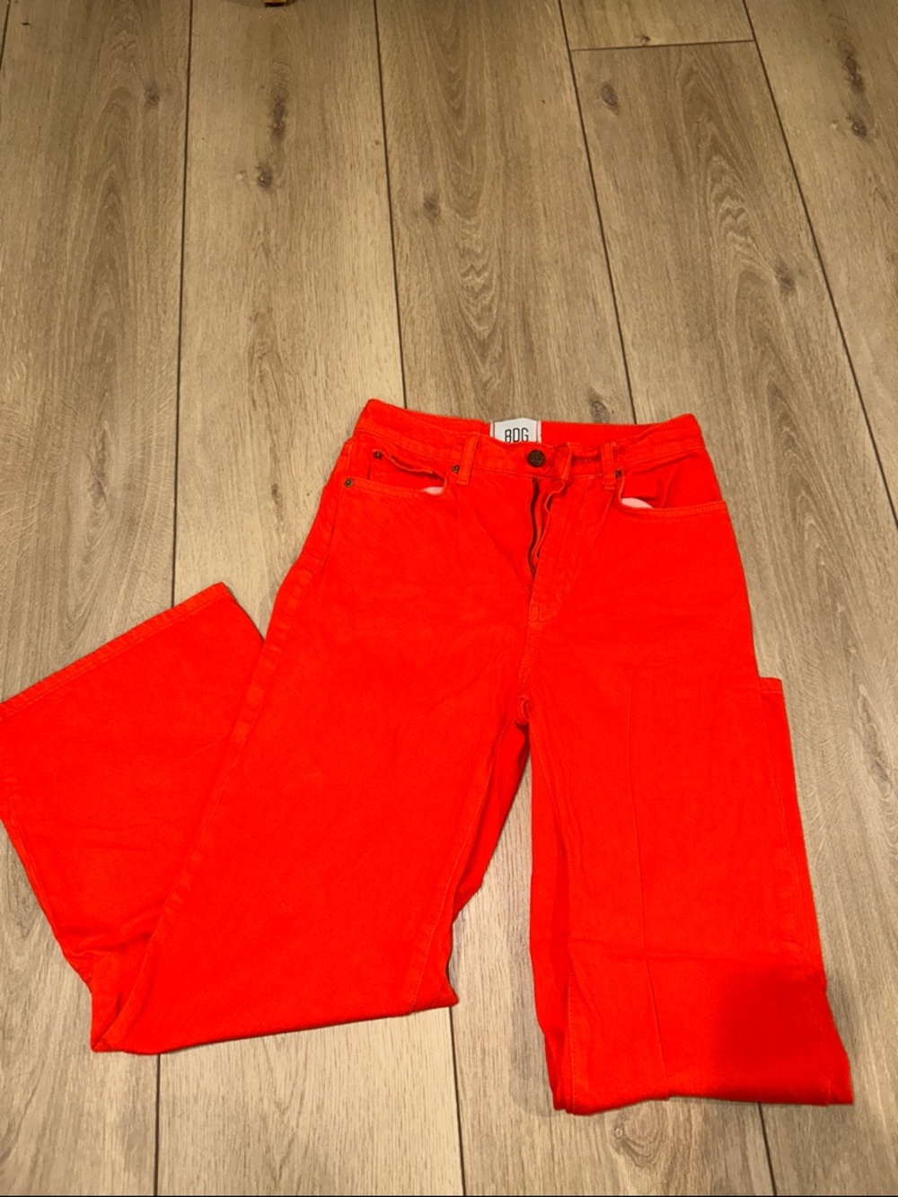 BDG Bright Red Wide Leg Jeans